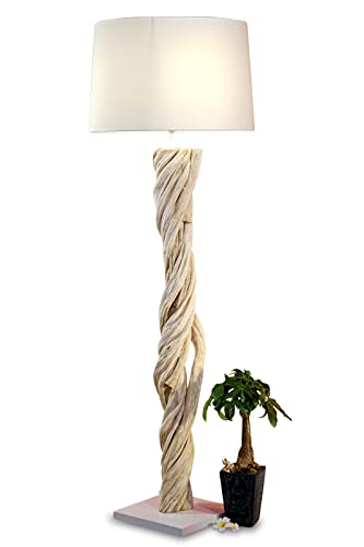 Kinaree Lianen Holz Stehlampe LUAU - 165cm Standleuchte mit Lampenschirm - natürlich gewachsene Lianen Beleuchtung von Kinaree