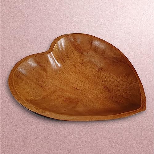 Kinaree Mangoholz Schalen Herz - Snackschale aus Echtholz - Obstschale in verschiedenen Größen und Mustern (Groß) von Kinaree