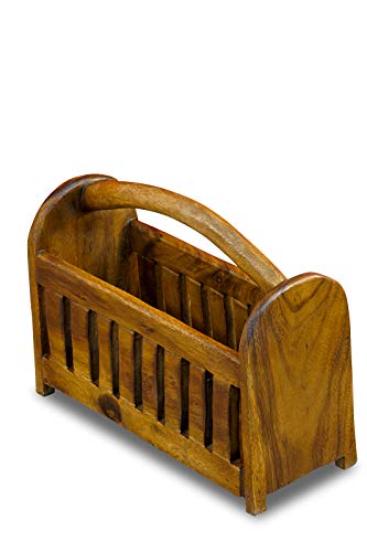 Kinaree Massivholz Zeitungsständer - 42 cm Zeitunghalter Zeitschriftenständer Akazie von Kinaree