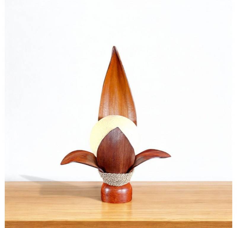 Kinaree Nachttischlampe Kokos Tischlampe PIYA, ohne Leuchtmittel, handgefertigt von Kinaree