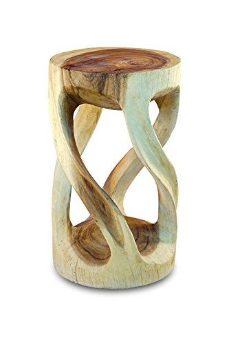 Kinaree Suar Holz Beistelltisch Nong Prue – 51 cm Höhe, runde Form mit verdrehten Streben – Handgefertigter Massivholz Beistelltisch, Asiatische Möbel aus exotischem Holz Kinaree Suar Holz Beistelltisch Nong Prue – 51 cm Höhe, runde Form mit verdrehten Streben – Handgefertigter Massivholz Beistelltisch, Asiatische Möbel aus exotischem Holz von Kinaree
