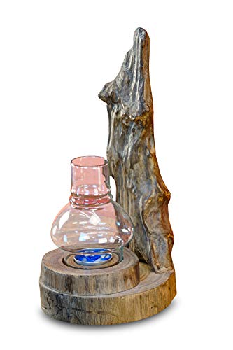 Kinaree Wurzelholz Windlicht - Teelichthalter aus Wurzelholz - 27cm Tischdeko, Gartendeko oder als Geschenk (Natur) von Kinaree