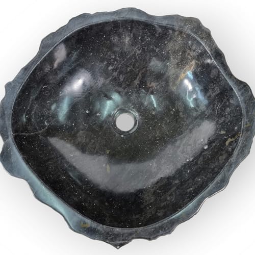 Naturstein Waschbecken schwarzer Marmor - Bruchstein Aufsatz Waschschale - Oval oder auch Rund für das Badezimmer Naturstein Waschbecken schwarzer Marmor - Bruchstein Aufsatz Waschschale - Oval oder auch Rund für das Badezimmer von Kinaree