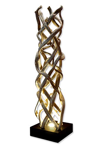 Treibholz Stehlampe LANAI - 120cm Stehleuchte aus Schwemmholz/Lianen Holz mit LED-Spot, geeignet für Wohnzimmer, Flur, Schlafzimmer oder Wintergarten [EEK A+] von Kinaree