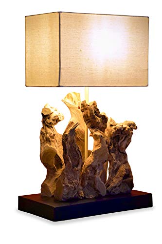 Treibholz Tischlampe MAUI - 57 x 35 cm Stehleuchte aus Treibholz mit E27 Fassung, geeignet für Wohnzimmer, Flur, Schlafzimmer oder Wintergarten von Kinaree