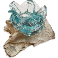 Geschmolzenes Glas Auf Wurzelholz | 12 X 18 cm Vase Teakholz Wurzel Als Ausgefallenes Deko Objekt Oder Geschenkidee von KinareeDE