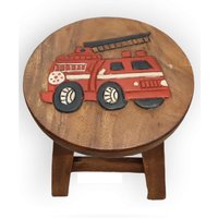 Kinderhocker Massiv Holz Hocker Bunt Mit Verschiedenen Motiven | Massivholz Schemel Ca 25x25cm von KinareeDE