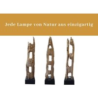 Treibholz Stehlampe Schwemmholz Leuchte | 120 cm Teak Altholz Lampe Mit Indirekter Beleuchtung von KinareeDE