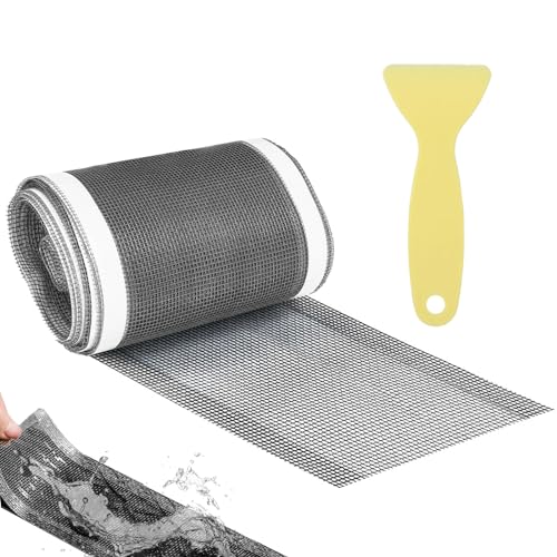 Abflusssieb Haarsieb Dusche 10cm x 10m Selbstklebend Haarfänger Einweg Schneidbarer Duschabfluss Mesh Aufkleber mit Plastikspatel Sieb, Fliegengitter Reparatur Klebeband für Reparatur Tür Fenster Loch von Kinberry