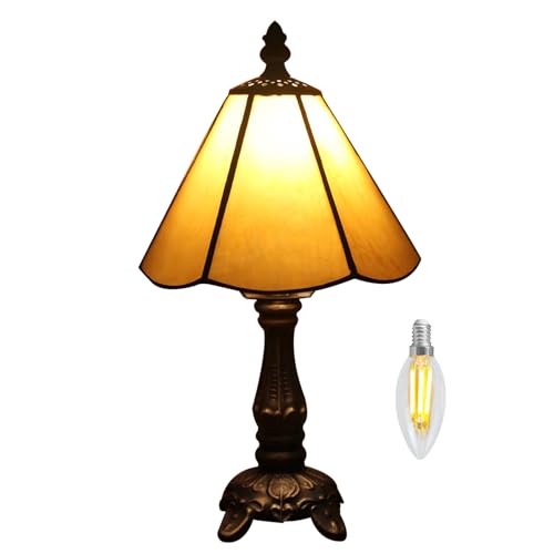 Kinbolas 6" Glasmalerei Lampenschirme Schreibtischlampe Tiffany-Stil Serie Kleine Nachttischlampe Lesen Antike Tischlampe Wohnzimmer Schlafzimmer Büro Vintage Art Deco (T-1) von Kinbolas