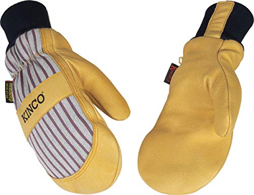 Kinco 1927KWT gefütterter Premium Narbenleder Handflächenhandschuh mit gestricktem Handgelenk von Kinco