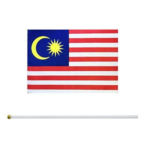 Kind Girl Art Mädchen 50 Stück Hand Held Flagge Klein Mini Flagge Round Top National Land Flaggen 8.2" x 5.5'',11.8" Malaysia von Kind Girl