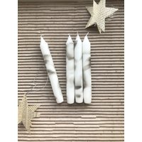 Paket - 4 Stück Handgefärbte Naturfarbene Marmor Kerzen/ Stabkerzen Im Farbverlauf, Dip Dye Candels, Geschenkidee von KindDerZeit