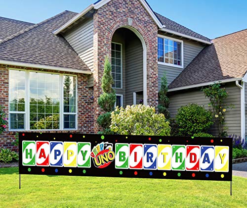 2,5 m UNO Happy Birthday Banner, UNO Themed Card Game Birthday Schild & Party Dekorationen Supplies von KindaJoy