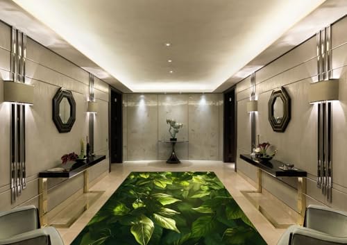 Teppich Wohnzimmer Grüne Blätter120x160cm Waschbar Wind und Regenschutz Schmutzfangmatte Mit Rutschschutz Wasserabsorbierend Modern Ultraweich Puffy Super Groß Breit Outdoor Teppich Teppich Wohnzimmer Grüne Blätter120x160cm Waschbar Wind und Regenschutz Schmutzfangmatte Mit Rutschschutz Wasserabsorbierend Modern Ultraweich Puffy Super Groß Breit Outdoor Teppich von Kinde