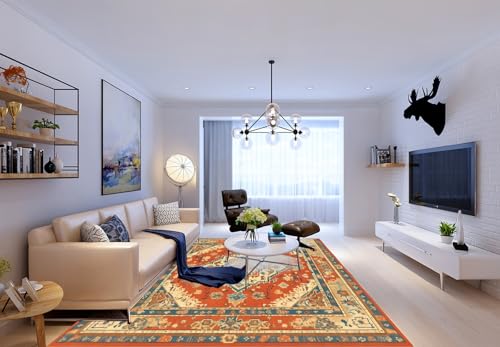 Teppich Wohnzimmer Orange Blau Gelb50x80cm Fußmatte Waschbar Wind und Regenschutz Mit Rutschschutz Türmatte Wasserabsorbierend Modern Ultraweich Puffy Teppich Wohnzimmer Orange Blau Gelb50x80cm Fußmatte Waschbar Wind und Regenschutz Mit Rutschschutz Türmatte Wasserabsorbierend Modern Ultraweich Puffy von Kinde