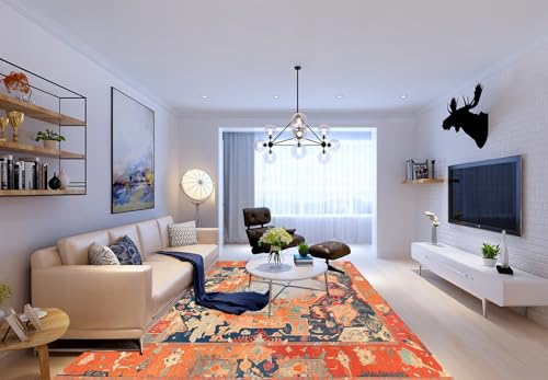 Teppich Wohnzimmer Orange Blau Weiß50x80cm Fußmatte Waschbar Wind und Regenschutz Mit Rutschschutz Türmatte Wasserabsorbierend Modern Ultraweich Puffy Teppich Wohnzimmer Orange Blau Weiß50x80cm Fußmatte Waschbar Wind und Regenschutz Mit Rutschschutz Türmatte Wasserabsorbierend Modern Ultraweich Puffy von Kinde