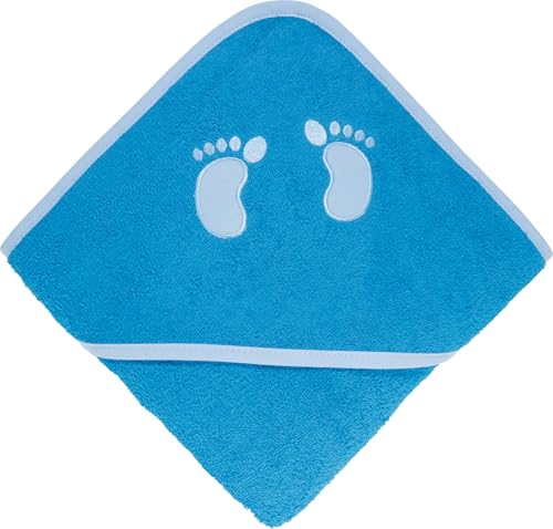 Erwin Müller Frottier Kinder-Kapuzenbadetuch mit Name - Kapuzenhandtuch inklusive Bestickung - Badetuch für Baby - Fußabdruck - 100% Baumwolle - blau - Größe 80x80 cm Erwin Müller Frottier Kinder-Kapuzenbadetuch mit Name - Kapuzenhandtuch inklusive Bestickung - Badetuch für Baby - Fußabdruck - 100% Baumwolle - blau - Größe 80x80 cm von Kinderbutt