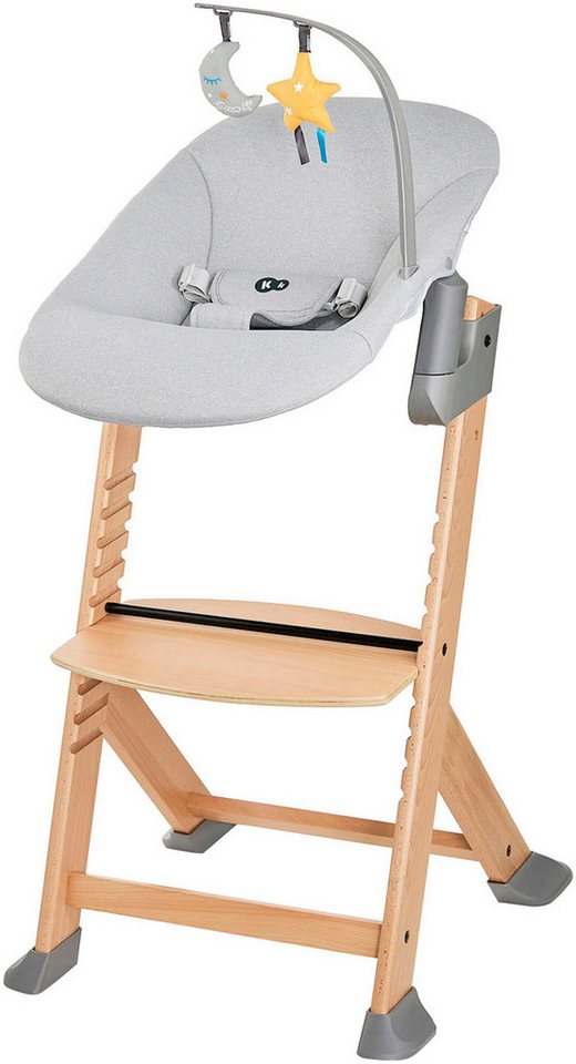 Kinderkraft Kombihochstuhl Set: Kinderstuhl ENOCK + Babywippe CALMEE GREY (Set, 2 St), mitwachsend von Kinderkraft