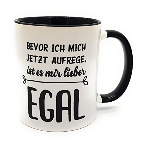 Kinderlampenland Büro-Tasse lustige Sprüche-Tasse Bevor ich Mich Aufrege EGAL Kaffeetasse Kaffeebecher inkl. Geschenkverpackung von Kinderlampenland