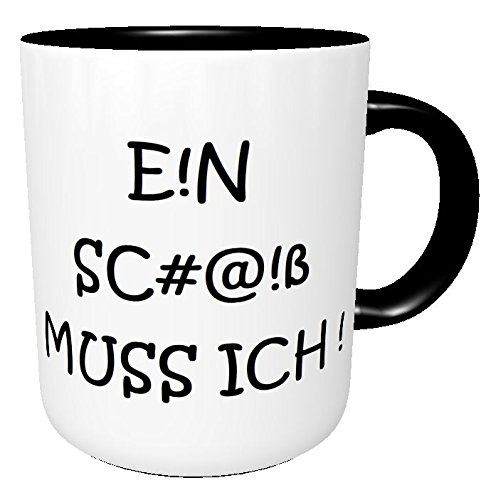 Kinderlampenland Kaffee-Tasse Spruch EIN Scheiß muß ich Burnout Teenager Pubertier Teetasse Bürotasse Geschenk Farbe schwarz/weiß von Kinderlampenland