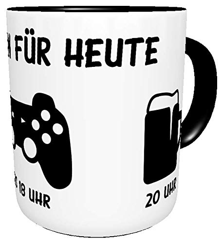 Kinderlampenland KaffeeTasse Mein Plan für heute lustiger Spruch Sprüche Büro Geburtstagsgeschenk Hobby inkl. Geschenkverpackung (Gamer) von Kinderlampenland