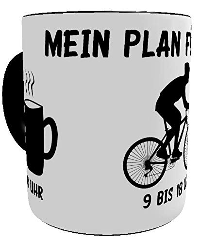 Kinderlampenland Lustige Sprüchetasse - Mein Plan für heute: Kaffee, Mountainbiken und Bier! Tolles Geburtstagsgeschenk für Radfahrer (Mountainbiker) von Kinderlampenland