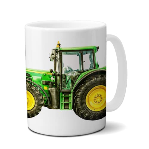 Kilala Traktortasse personalisierbar, Namenstasse mit Traktor Fotodruck, Trecker Tasse inkl. Geschenkverpackung, Weiß von Kinderlampenland