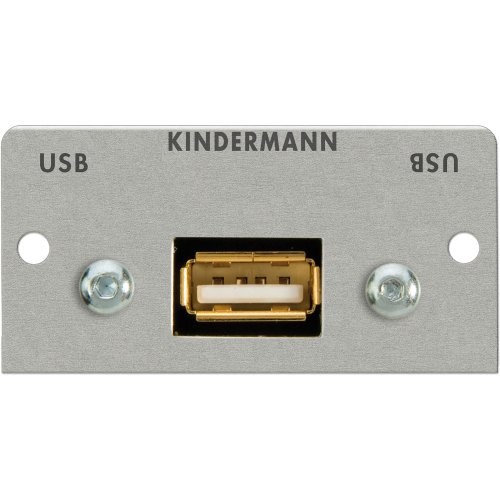 Kindermann 7444000522 USB (A-Bu/A-Bu) Blende mit Kabel Buchse auf Buchse, 50 x 25 mm schwarz von Kindermann