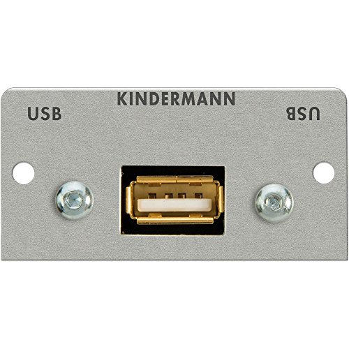 Kindermann 7444000522 USB (A-Bu/A-Bu) Blende mit Kabel Buchse auf Buchse, 50 x 25 mm schwarz von Kindermann