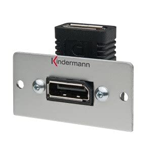 Kindermann Displayport 90 Grad Version mit Gender Changer Halbblende 54 x 54 mm von Kindermann