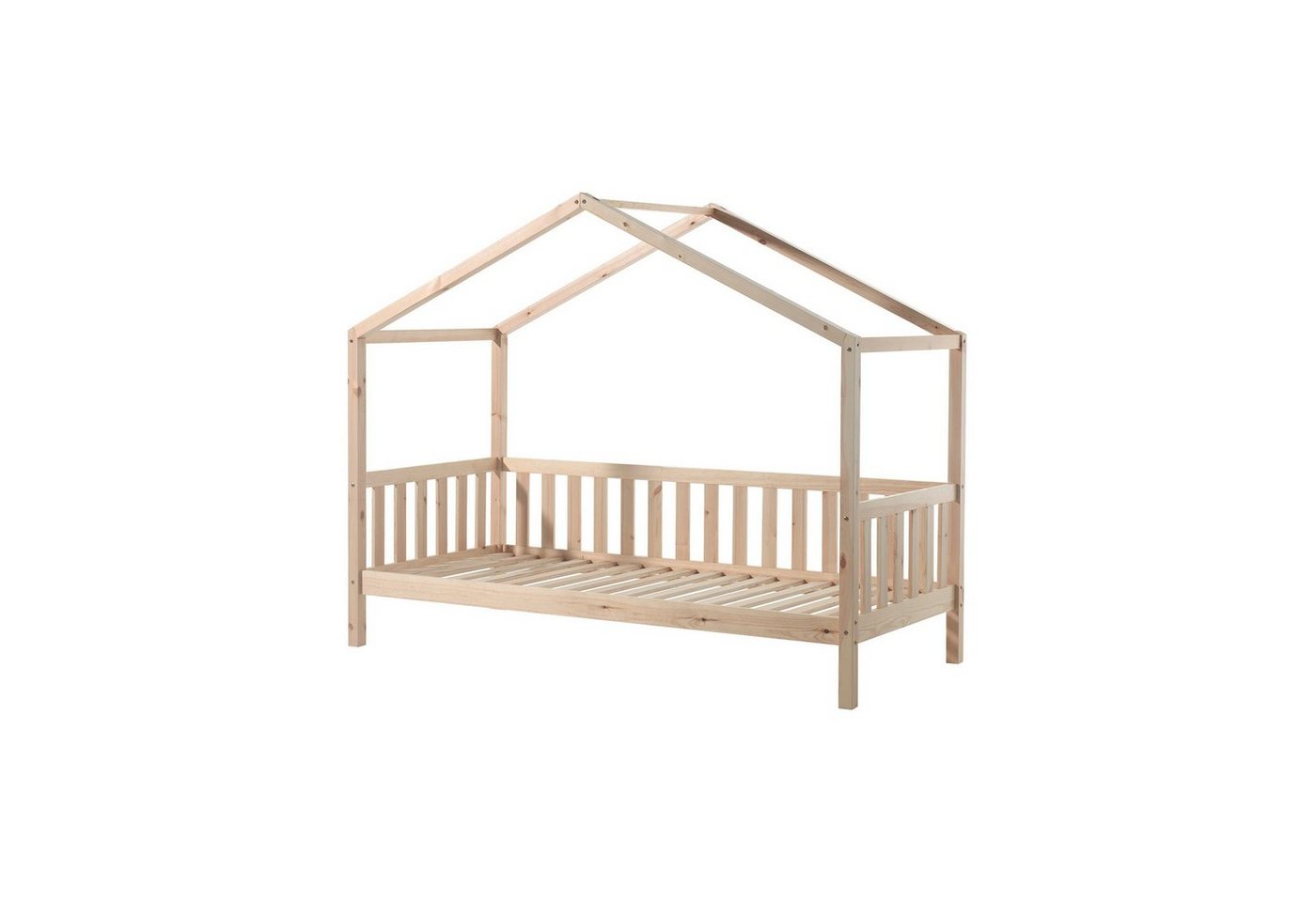 Kindermöbel 24 Hausbett Kendall mit Dach inkl Rollrost + Bettumrandung von Kindermöbel 24