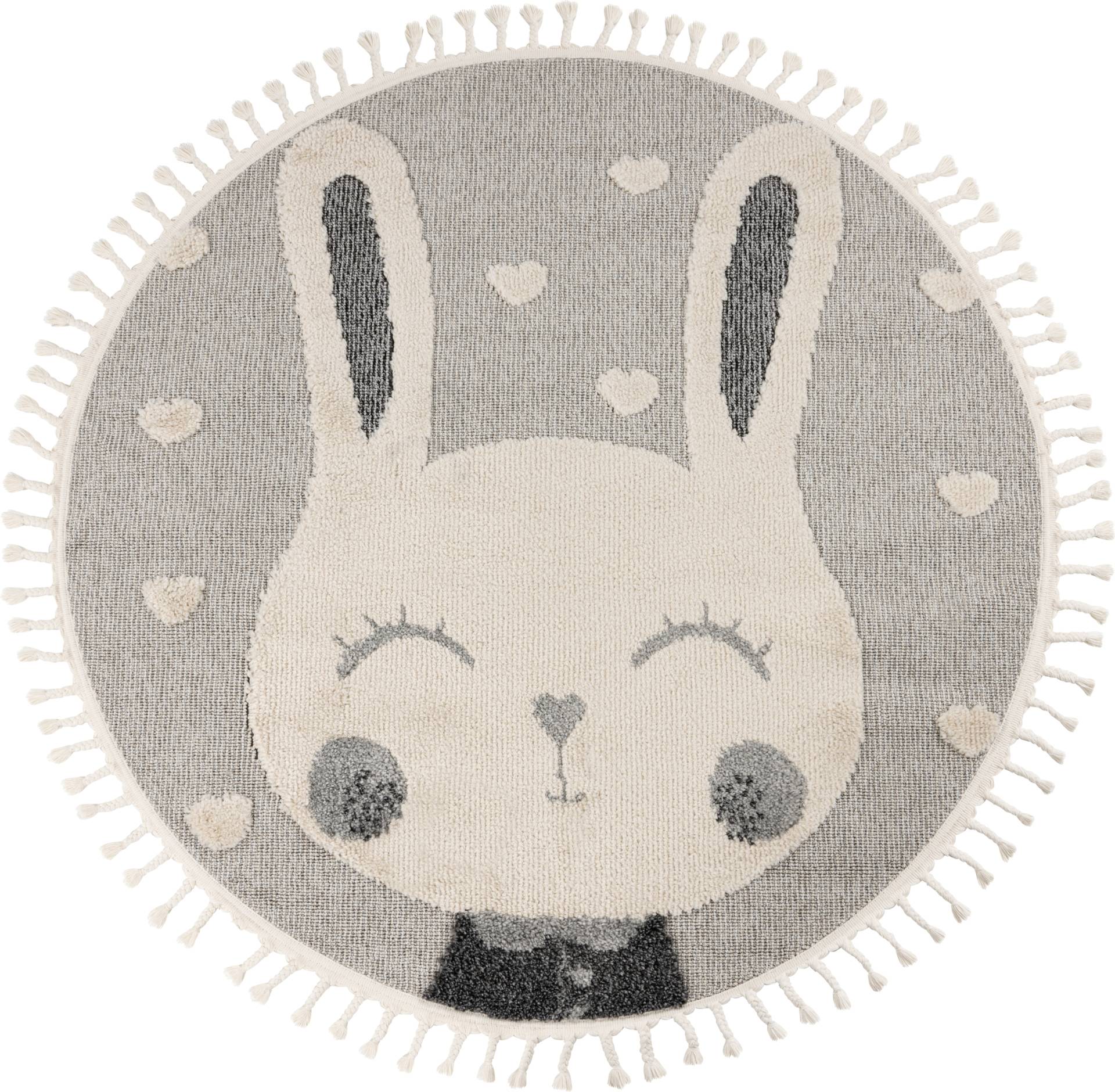 Fano Rabbit  Heart Runder Teppich 133 cm von Kinderteppiche