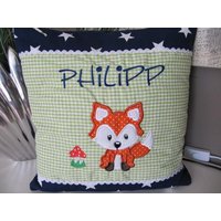 Namenskissen Kissen Kinderkissen 35x35 cm Fuchs Namenskissen Kissen Kinderkissen 35x35 cm Fuchs von Kindertraumfabrik