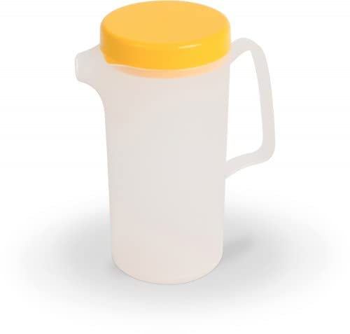 Kinderzeug Kanne, Transluzent mit Farbigem Deckel, Gelb, 0.6L Kapazität von Kinderzeug