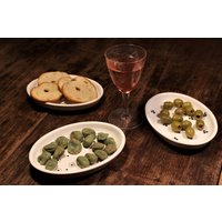 Handgefertigtes Porzellantablett Oval/Porzellan Geschirr Küche Lebensmittel Kobalt Keramik Feine Dekoration von Kindheitserinnerunge