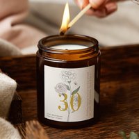 30. Geburtstagsgeschenk Floral Personalisierte Kerze, Für Freund, Sie - Geschenke 30. Geburtstagsgeschenk Floral Personalisierte Kerze, Für Freund, Sie - Geschenke von KindredFires