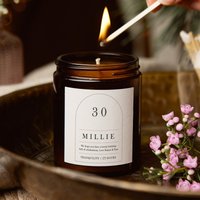 Personalisierte 30. Geburtstag Kerze Geschenk - Sojawachs, Apothekerglas von KindredFires