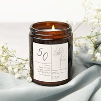 50. Geburtstagsgeschenk Floral Personalisierte Kerze, Für Freund, Sie - Geschenke von KindredFires