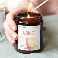 "Personalisierte "Du Bist Mein Held" Duftkerze - Danke Geschenk." von KindredFires