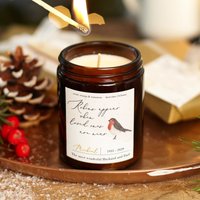 Erinnerungs-Weihnachtskerze Rotkehlchen-Gedenkgeschenk, Personalisiertes Sojawachs Erinnerungs-Weihnachtskerze Rotkehlchen-Gedenkgeschenk, Personalisiertes Sojawachs von KindredFires