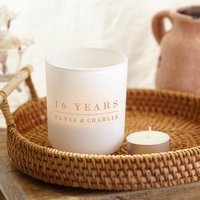 Geschenk Zum 16. Jahrestag, Hochzeitstag, 16.jahrestag, Wachshochzeit, Personalisierter Teelichthalter von KindredFires