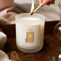Personalisierte Neues Zuhause Kerze - Milchglas Sojakerze, Housewarming Geschenk von KindredFires