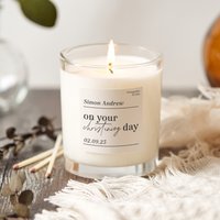 Personalisiertes Taufgeschenk Für Baby Jungen - Moderne Duftende Glaskerze- Personalisierte Geschenke von KindredFires
