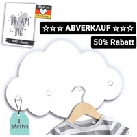 Kindsblick® Wolkengarderobe in Weiß Incl. Postergarderobe Mit 4 Kleiderhaken Für Kinderwunderschöne Deko Jedes Kinderzimmerb-Ware von Kindsblick