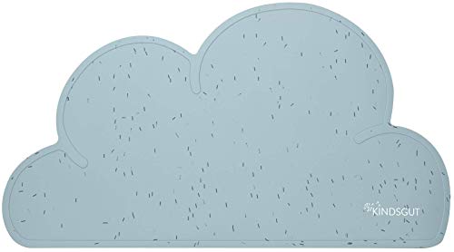 Kindsgut Platzdeckchen Wolke, Tischset, Unterlage in kinderfreundlichem Design und dezenten Farben, Aquamarin mit schwarzen Streuseln von Kindsgut