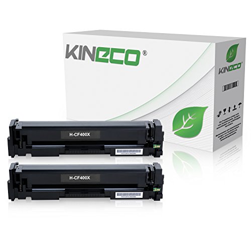 Kineco 2 Toner kompatibel mit HP CF400X Laserjet Pro MFP M277dw, Laserjet Pro MFP M277n, Laserjet Pro MFP M274n, Laserjet Pro M252dw, Laserjet Pro M250 Series - 201X - Schwarz je 2.800 Seiten von Kineco