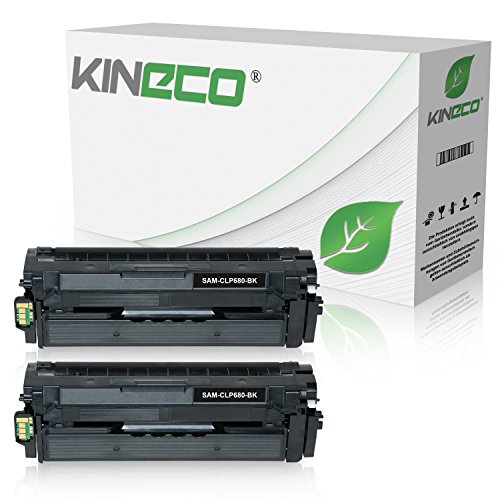 2 Toner kompatibel mit Samsung CLP-680ND, CLP-680DW/SEE, CLP-680 Series, CLX-6260FR FW ND - CLT-K506L/ELS - Schwarz je 6.000 Seiten von Kineco