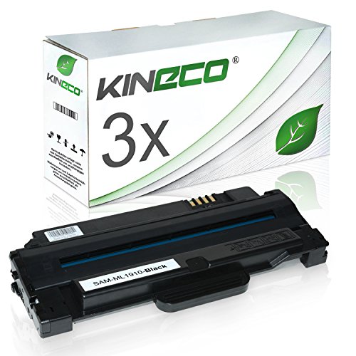 3 Toner kompatibel mit Samsung ML-1910 ML-2525W SF-650 ML-1915DSP ML-2581ND SCX-4600FN SCX-4623FN FW - MLT-D1052L/ELS - Schwarz je 3.000 Seiten von Kineco