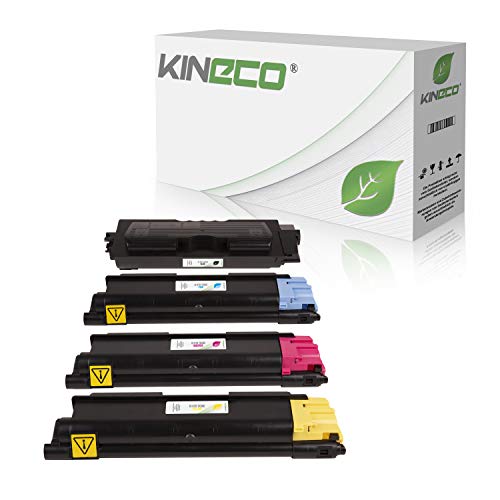 4 Toner kompatibel mit Kyocera TK580 ECOSYS P6021 CDN FS-C 5150 DN - TK580K TK580C TK580M TK580Y - Schwarz 4.000 Seiten, Color 3.000 Seiten von Kineco